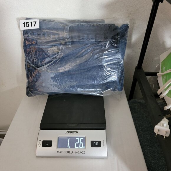 Lane Bryant Womens Jeans Size18 Mid Rise Tapered Leg Whiskered Blue Denim - Picture 12 of 12